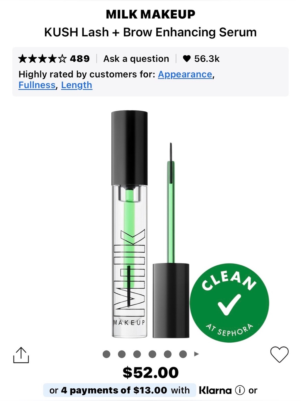 MILK MAKEUP Clear Lash & Brow Serum with Green Applicator